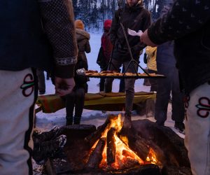 Ognisko w trakcie biesiady góralskiej