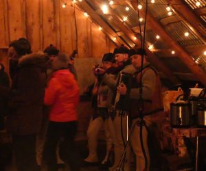 Biesiada góralska podczas kuligu